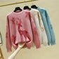 Autumn and Winter Christmas Style Sweater Thick Loose Blouse Half High Collar Female Jacket