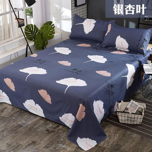 Single Bed Sheet, Two Pillows, Bedding, Double Bed, Single Pillowcase, Cotton Breathable, Sweat-absorbent Bed Sheet, Mechanically Washable
