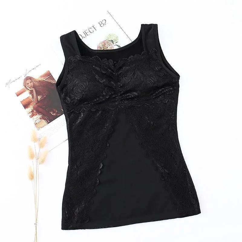 Warm Vest Women Plus Velvet Thick Underwear Comfortable Top with Chest Pad Sexy Tight Bottoming Autumn and Winter Thermal Underwear