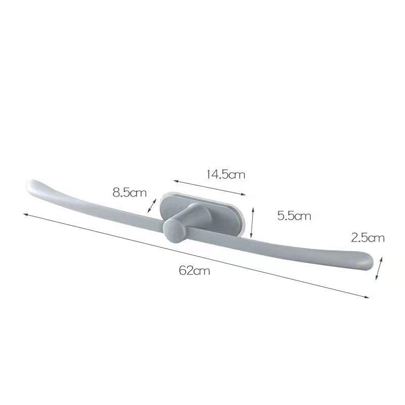 62CM Towel Rack Bathroom Simple And Seamless Storage Rack Bathroom Plastic Bow-shaped Towel Rack Creative Single Rod Towel Rack Slippers Rack Rag Rack