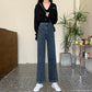 Spring Retro Hong Kong Style Thin High-waisted Jeans Women Wild Straight Loose Wide-leg Long Pants