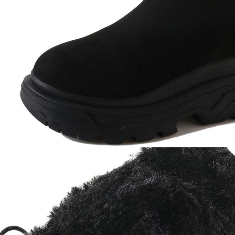 Korean Version F Martin Boots Female British Style Platform Velvet Shoes Autumn Winter Thick-soled Short-tube Women's Plush Boots