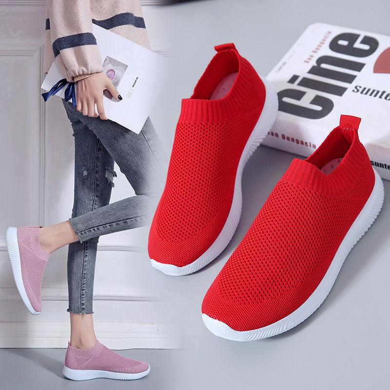 2020 Women Sneakers Fashion Socks Shoes Casual White Sneakers Summer Knitted Vulcanized Shoes Women Trainers Tenis Feminino