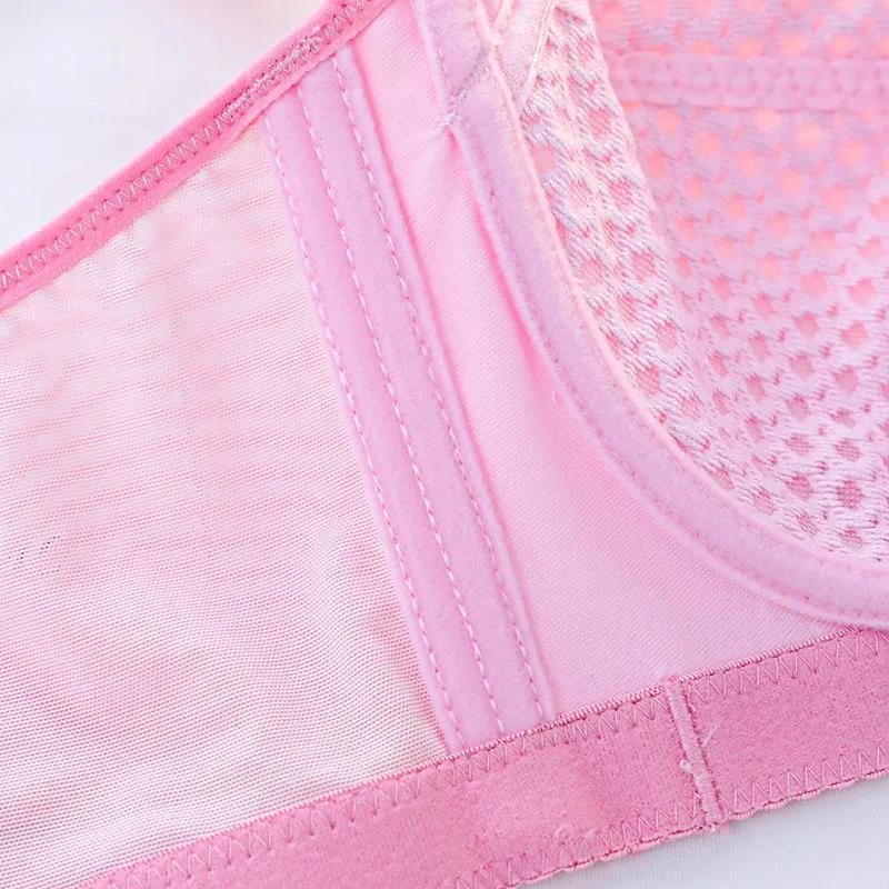 40-44CD Ultra-thin Breathable Mesh Belt Steel Ring Gathers The Auxiliary Breast Anti-sagging Adjustment Type Women's Underwear Bra