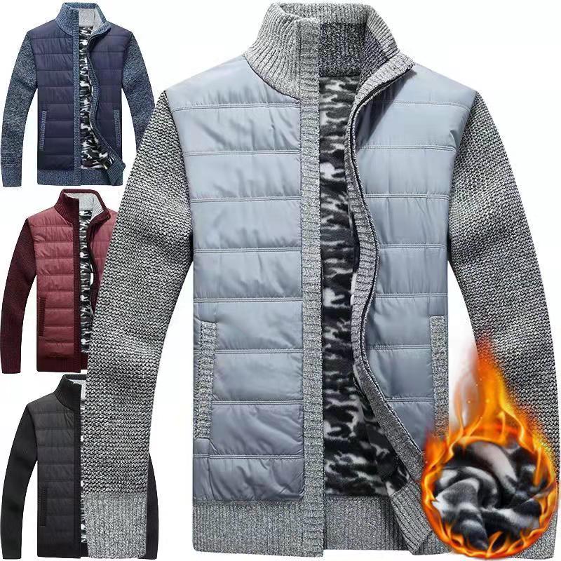 Autumn and Winter Men's Jackets Plus Velvet Thick Coats Men's Plus Size Casual Cardigan Jacket Plus Size Zipper Warm Top