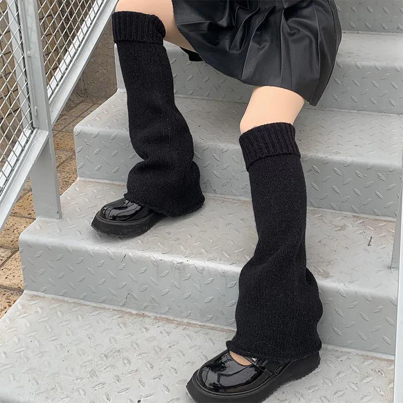 Autumn and Winter Warmth Color Slim Horn Wide-legs Millennium JK Wool Knee Pads Warm Thin Leg Legs Set Sock Set