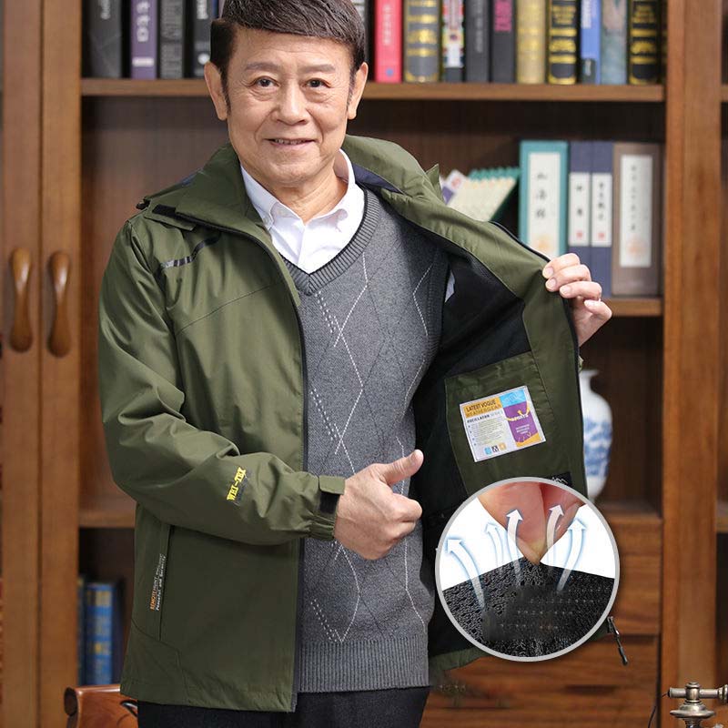 Middle-aged Men's Autumn and Winter Jacket Jacket Casual Jacket Hooded Jacket