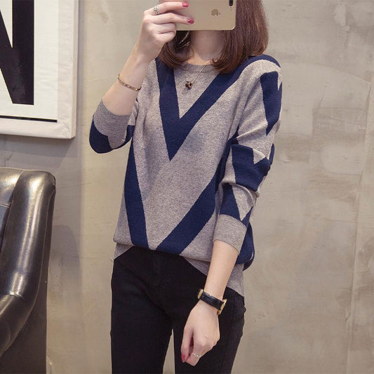 Autumn and Winter Round Neck Women's Sweater Loose Thick Casual Bottoming Sweater