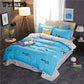 3pcs Classic Bedding Set 5 Size Grey Blue Flower Bed Linens 4pcs/set  Pastoral Duvet Cover Set