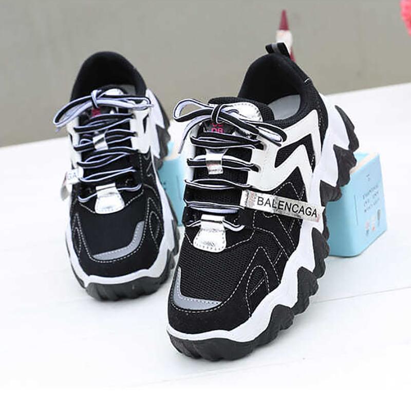 Spring Clearance Women's Sports Shoes All-match Thick-soled Casual Shoes Fashion Student Daddy Shoes