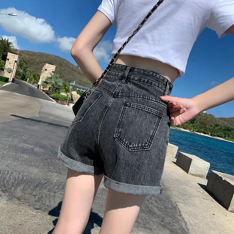 Large Size Denim Running Shorts Summer Fashion Sport Loose Women Shorts