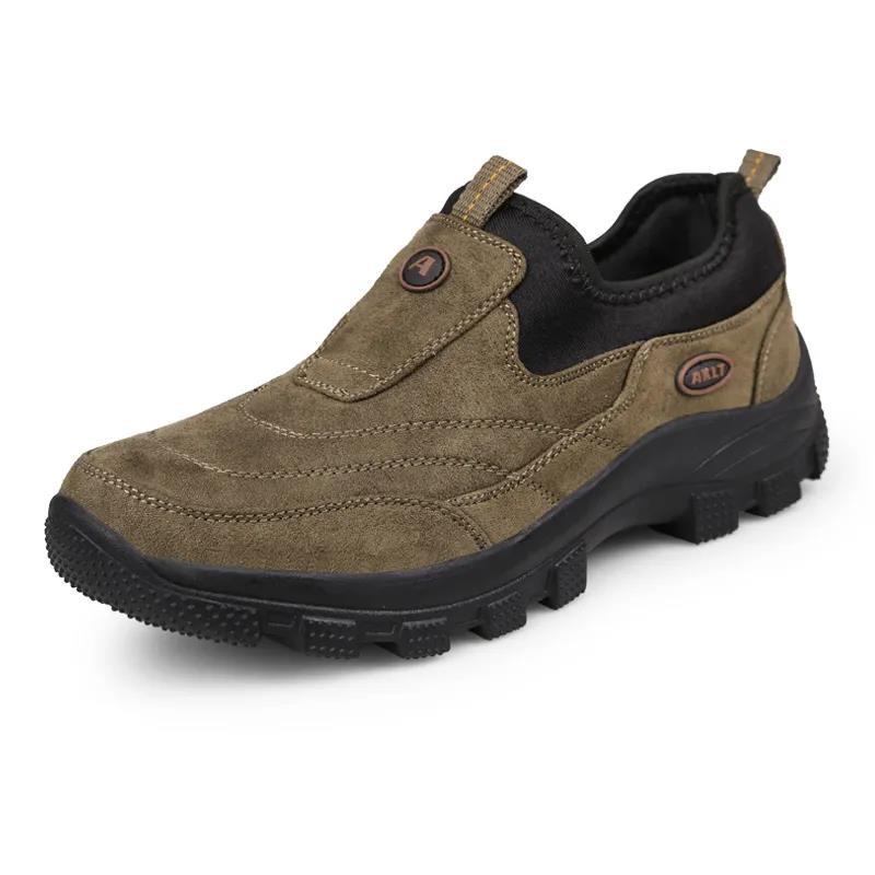 Mountaineering Men's Shoes Winter Plus Velvet Warm Outdoor Casual Leather Shoes Leather Non-slip Wear-resistant Men's Sports Shoes