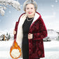 Medium and Long Section of The Elderly Winter Women's Thick Cotton-padded Jacket Gold Velvet Hooded Padded Jacket