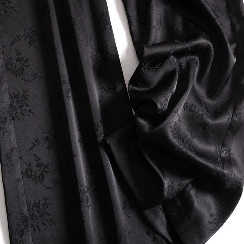 Women Loose Pants Black Plus Size Straight Casual Trousers Spring Autumn Fashion Floral High Waist Baggy Pants Women Bottoms
