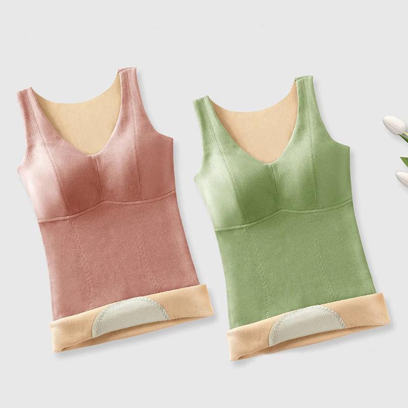 Sexy Winter Thermals Women Thermal Vest Winter Bralette Tops Warm Wool Velvet Furry Undershirt Inner Wear Plus Size Lingerie