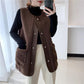 Lamb Wool Warm Vest Female Outer Wear Fur One Coat Female Wild Loose Autumn and Winter Waistcoat Female Round Neck Sleeveless Jacket