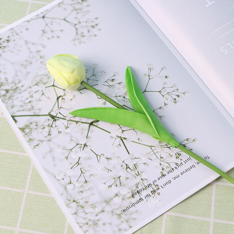 Tulip Simulation Flowers Living Room Table Furnishings Home Arrangement Decorative Flowers Wedding Natural Tulip Latex PU