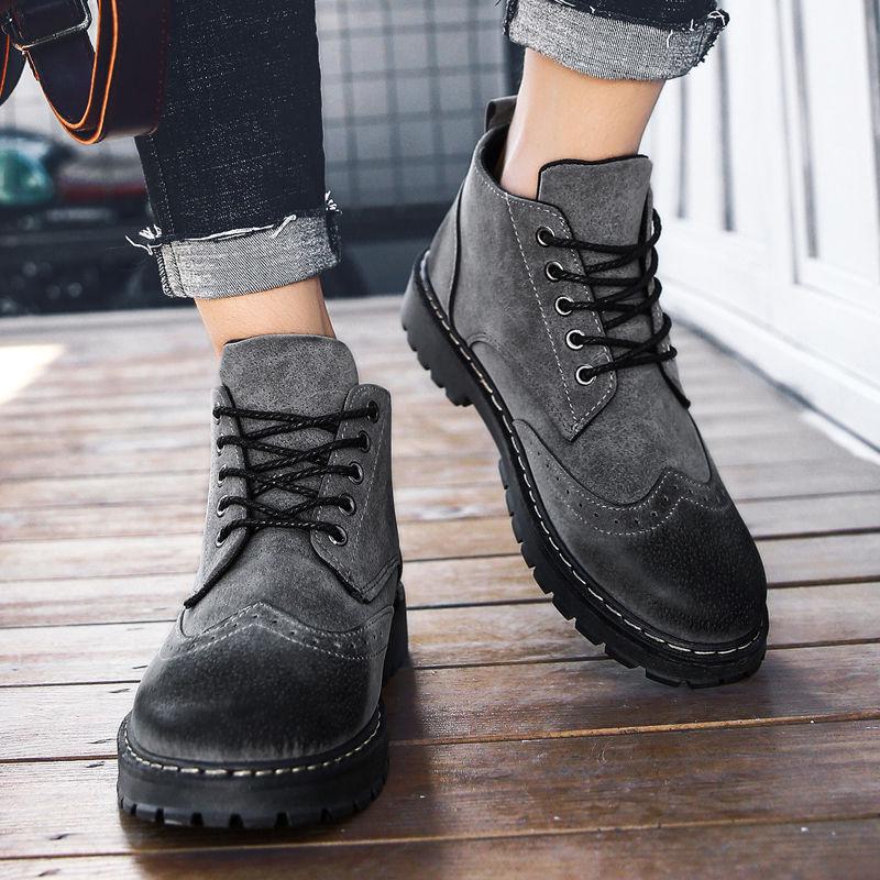 Autumn Winter Boots Men Suede Leather Unisex Fashion Snow Boots Male Work Shoes Martin Boot Large