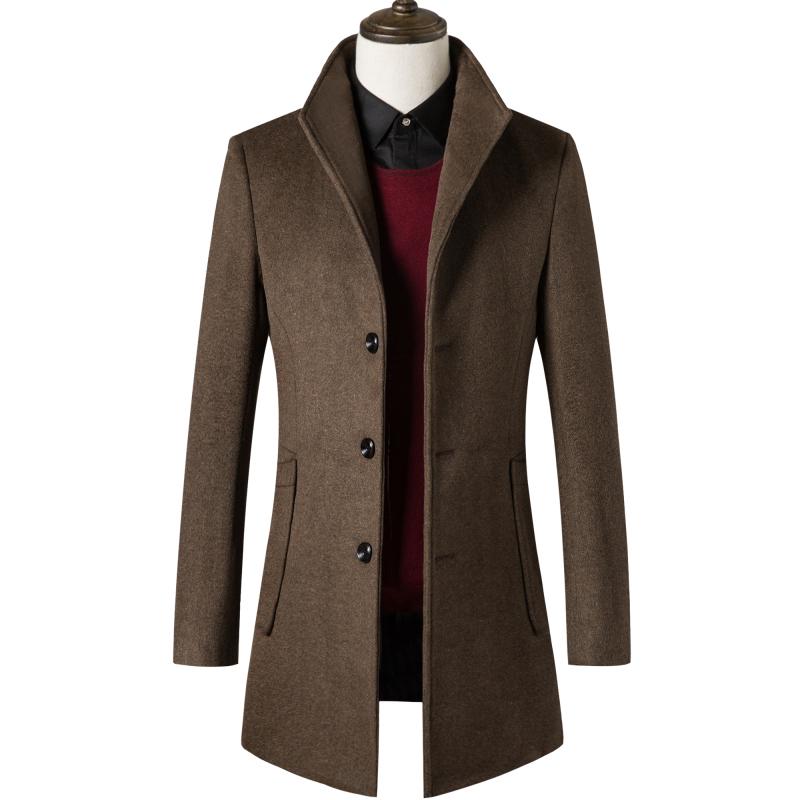 Men Woolen Coats Autumn Winter Solid Men's Wool Coats Luxurious Cashmere Coat Male Jacket