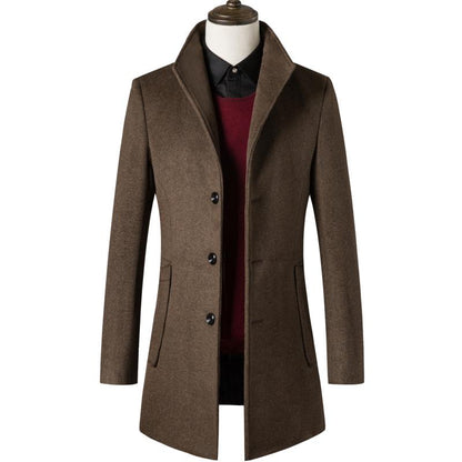 Men Woolen Coats Autumn Winter Solid Men's Wool Coats Luxurious Cashmere Coat Male Jacket