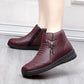 Winter Thickened Women's Leather Shoes Flat Non-slip Mother Cotton Shoes Snow Boots Plus Velvet Short Boots