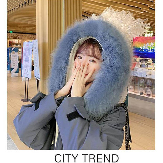 Autumn and Winter Thick Coat Women's Mid-length Fashion Casual Wild Large Fur Collar