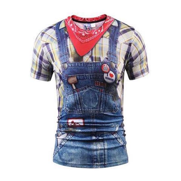 T-shirt top 3D stereo T-shirt half-sleeved clothes summer men's round neck short sleeve