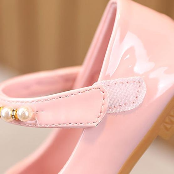 Girl's Soft Soled beads Decoration Breathable Single Shoes Girls' Non Slip Solid Color Princess Shoes