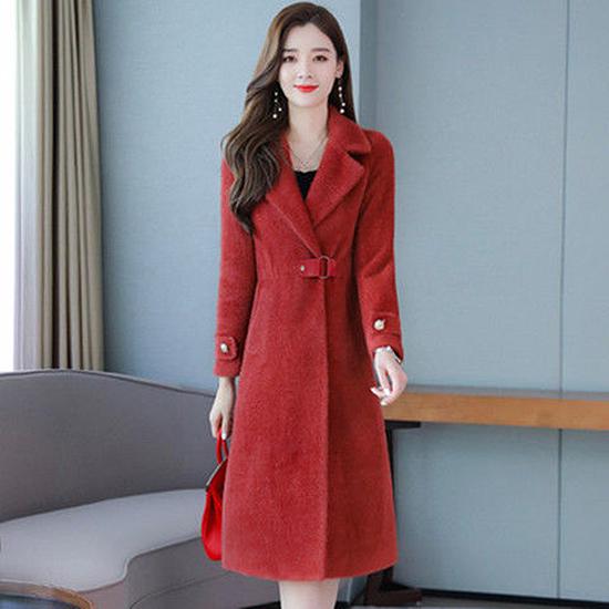 Winter Jacket Fashion Women Fur Coat Long Wool Coat Female Thick Warm Overcoat Christmas Outwear