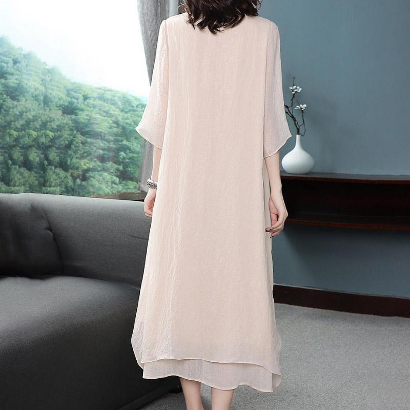 Spring Summer Women Two-piece Long Skirt Chinese Style Women Retro Temperament Cheongsam Improved Version Spinning Dress