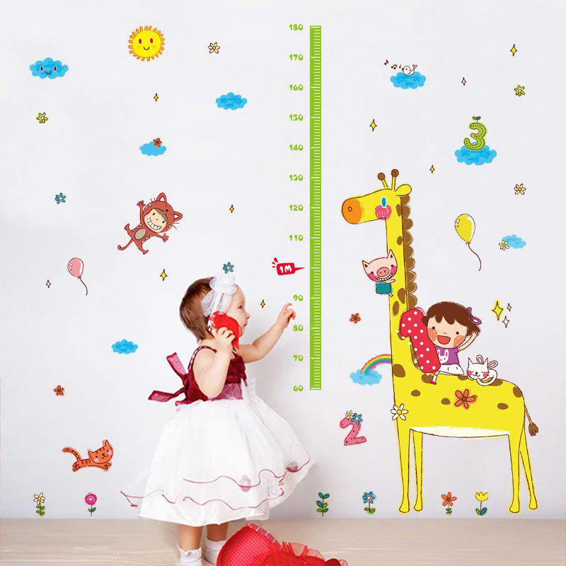 [Wall sticker] Diy Giraffe Height Chart Measure Wall Stickers Wall Decals Cartoon Animal Park Kids B