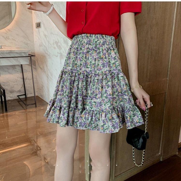 Women's Casual Bohe High Waist Floral Print Skirt A Line Short Mini Summer Beach Skirts Women Skirts