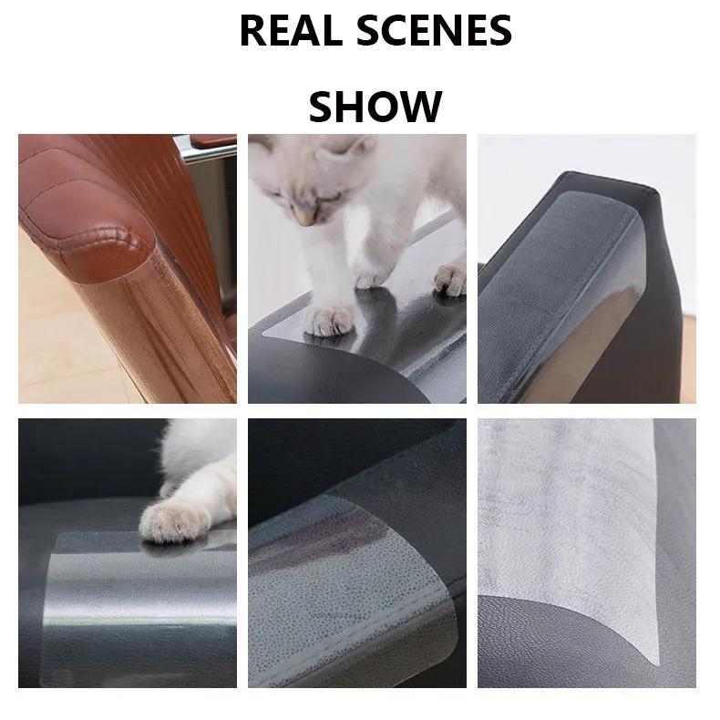 5 Pieces Anti- Scratch Sofa Removable Protective Stickers Cat Claw Wear-resistant Sofa Sticker Anti-cat Scratch Tape Reuse Without Leaving Marks