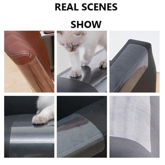 5 Pieces Anti- Scratch Sofa Removable Protective Stickers Cat Claw Wear-resistant Sofa Sticker Anti-cat Scratch Tape Reuse Without Leaving Marks