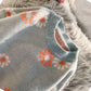 Style Flower Knit Cardigans Sweater Women O-Neck Loose Elegaht Thicked Pull Femme Print Short Casual Pullover Autumn Winter Women Knitted Sweater