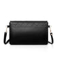 Black Check Leather Crossbody Multi-Layer Large Capacity Bag Women  Casual Portable