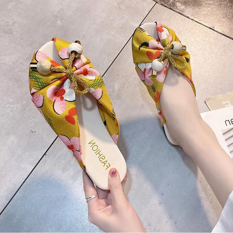 Niche Design Sense Fish Mouth Sandals and Slippers Female Outer Wear Summer Fairy Style Half-baotou Lazy Slippers