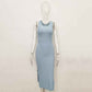Dress Women's Fashion Casual Tight Slit Vest Long Skirt Spring Summer Dress