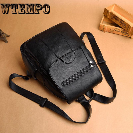 Simple Fashion Women Backpack Leather  Travel Shoulder Bags Ladies Girls Students School Bag