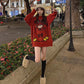 Outer Wear Printed Sweater Loose Casual Fashion Round Neck Long Sleeve Women All-match Red Knit Sweater Sweater Women Autumn Winter