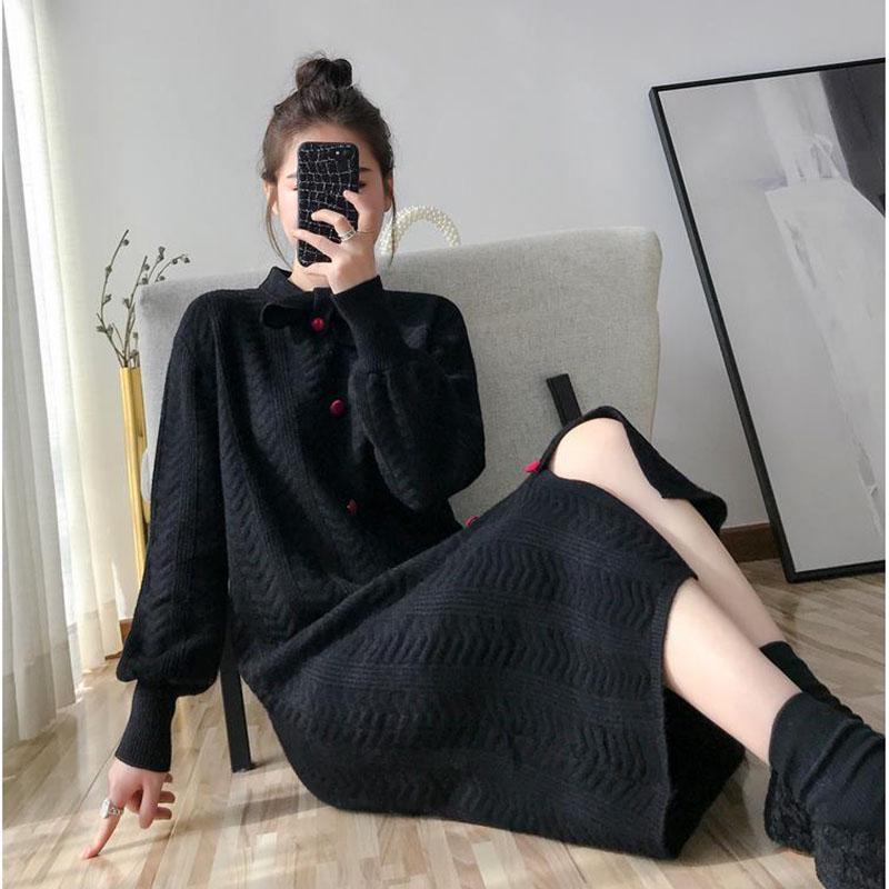 Autumn and Winter Loose Blouse Fashion Simple Jacket Young Women Sweater Dress