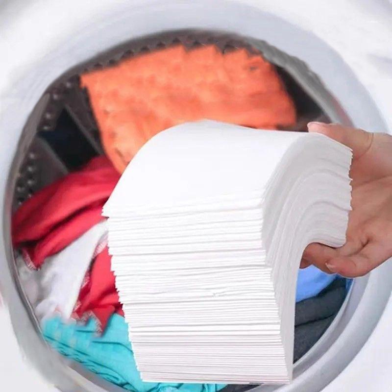 60Pcs Practical Laundry Washing Paper Eco-Friendly Wide Application Disposable Fresh Linen Liquidless