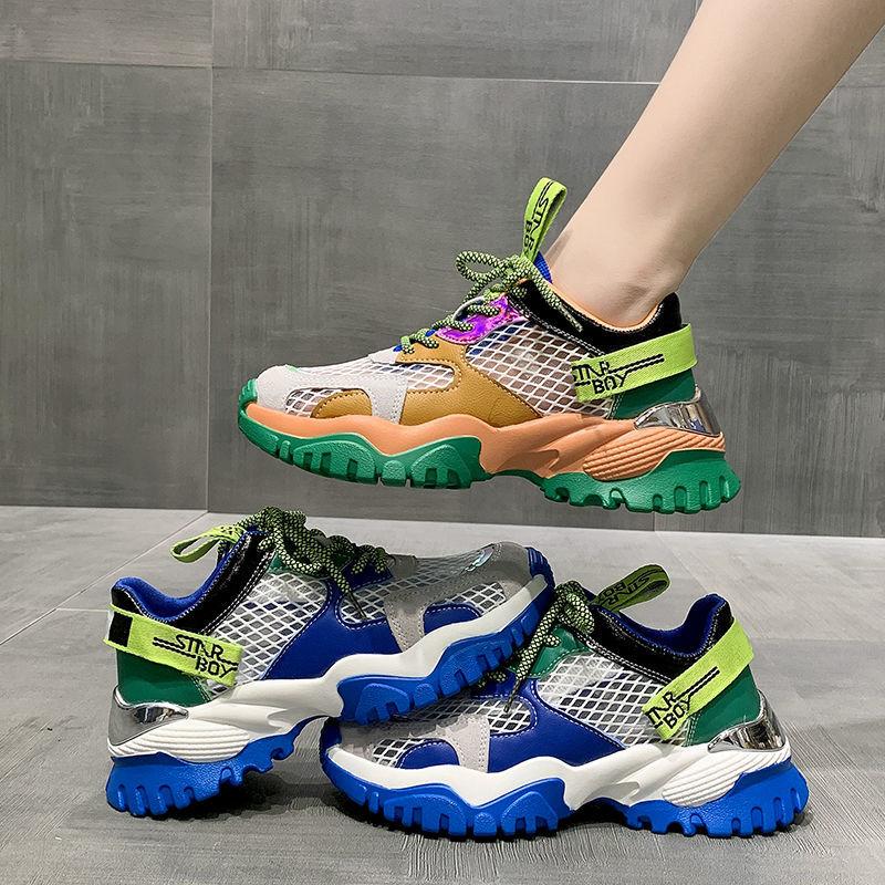 Women's Shoes Summer Mesh Breathable Casual All-match Color Sports Shoes Women's Light Running Shoes