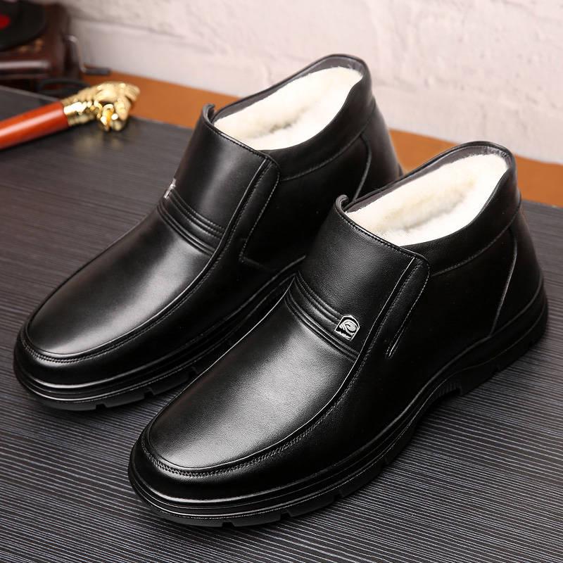 Men Leather Shoes Winter Boots Warm Snow Men Boots Ankle Boots for Men Business Dress Shoes Men