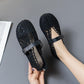 Cloth Shoes Women's Flat Shoes with Hollow Holes Sandals Non-slip Peas Shoes Women's Casual Buckle Comfortable Flat Shoes