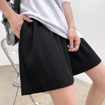 Five-point Shorts Women's Summer Wear Wide-leg Pants Loose Straight Casual Plus Size Pants Sports Thin Fitness Home Pants