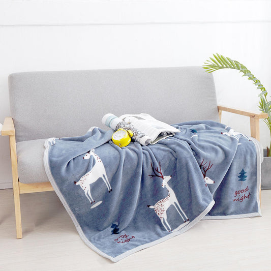 Double-sided Plus Velvet Bed Sheet Coral Fleece Blanket Office Nap Blanket Air Conditioning Blanket Shawl Blanket Towel Quilt Sofa Decoration Blanket