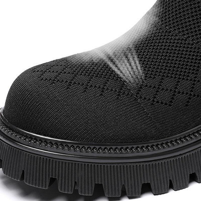 2021 Autumn Winter New Couple Socks Shoes Women Thick-soled Casual Large Size Net Red Knitted Short Boots Women