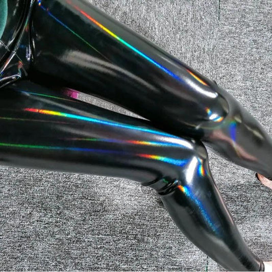 Thin Section Pu Leggings Women's High Waist Sexy Tight-fitting Magic Patent Leather Pants Mirror Shiny Leather Trousers Black Leggings
