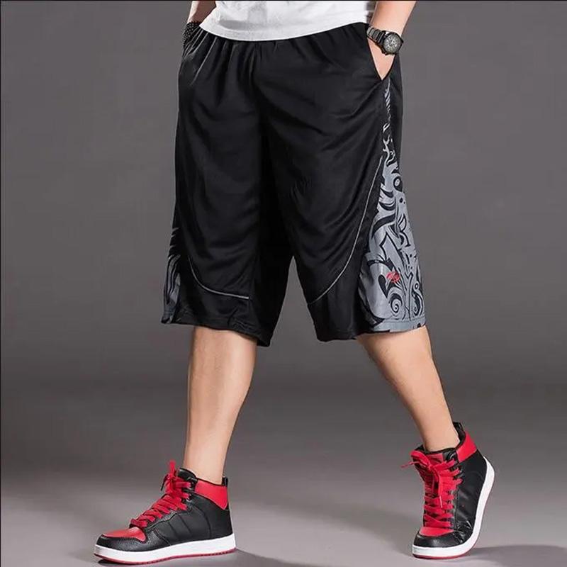 Summer Thin Basketball Pants Large Size Men's Shorts Casual Loose 5 Points Pants Sports Pants Breathable Large Pants